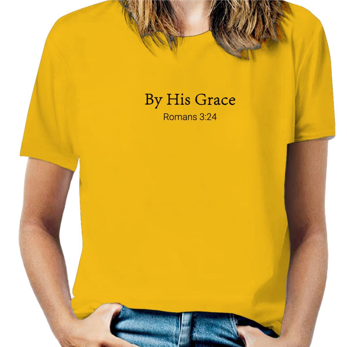 By His Grace Romans 3 24 Shirt Custom Bible Scripture T-Shirt for God Lover Personalized Bible Verse Christian Religious Tee