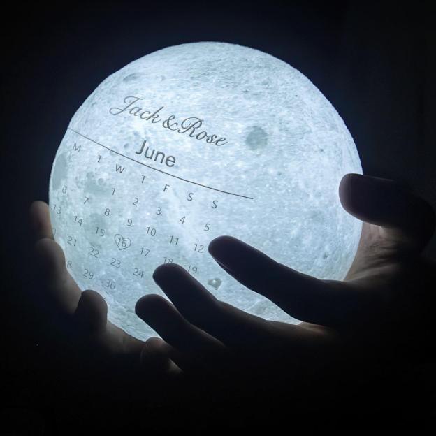 Custom Photo Moon Lamp Name 3d Light Christmas Gift Engraved Moon Lamp Anniversary Date Valentine's Day Gift