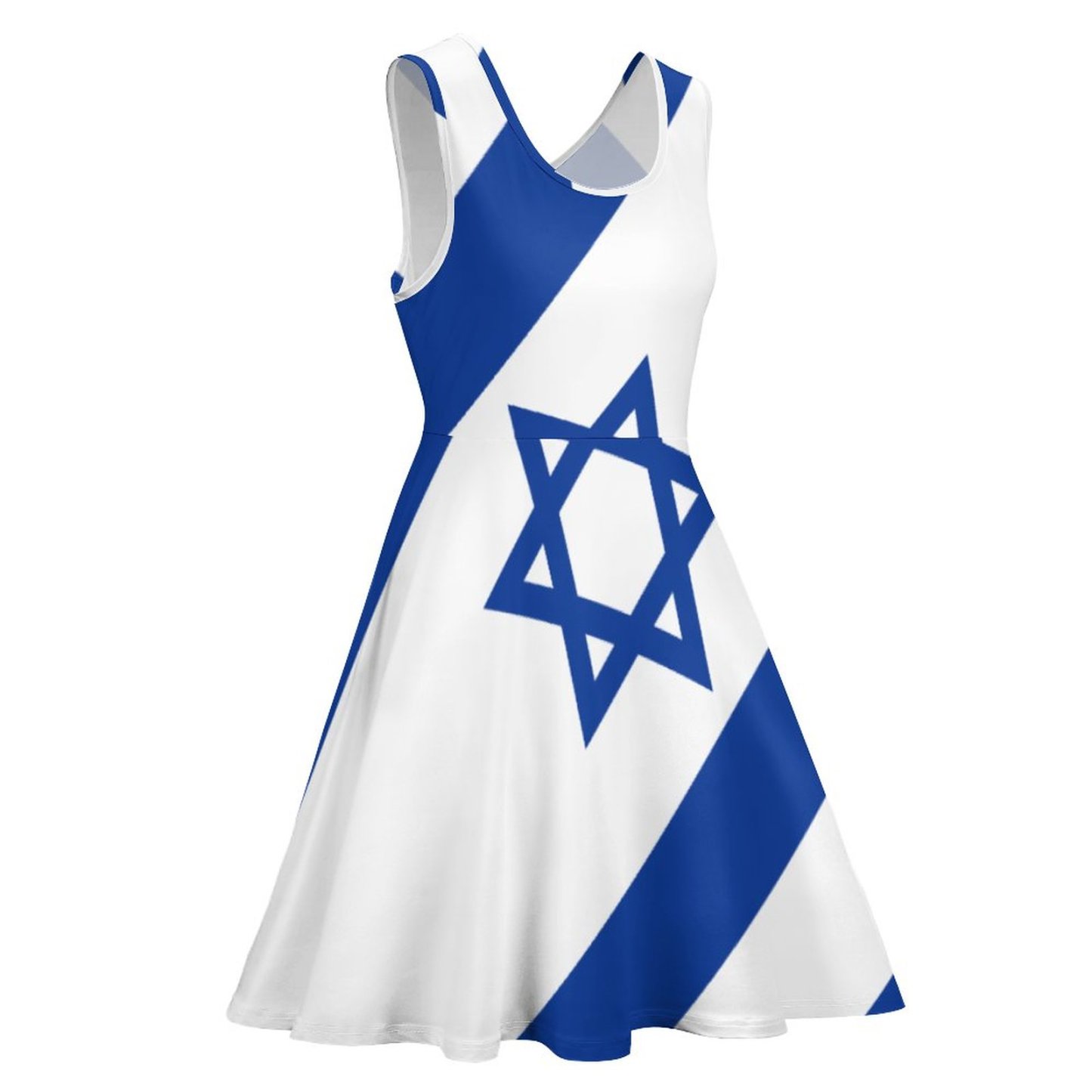 Personalized Israelian Flag Of Israel Beach Tunic Dress Women Custom Photo Flowy Tank Sundresses