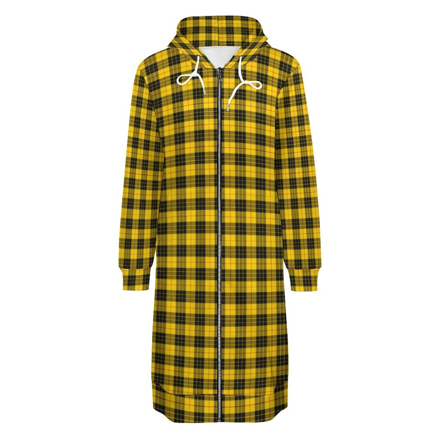 Macleod Scottish Clan Tartan Plaid Zip Up Long Hoodie Jacket Women Tunic Sweatshirt Plus Size Open Front Cardigan Outfits