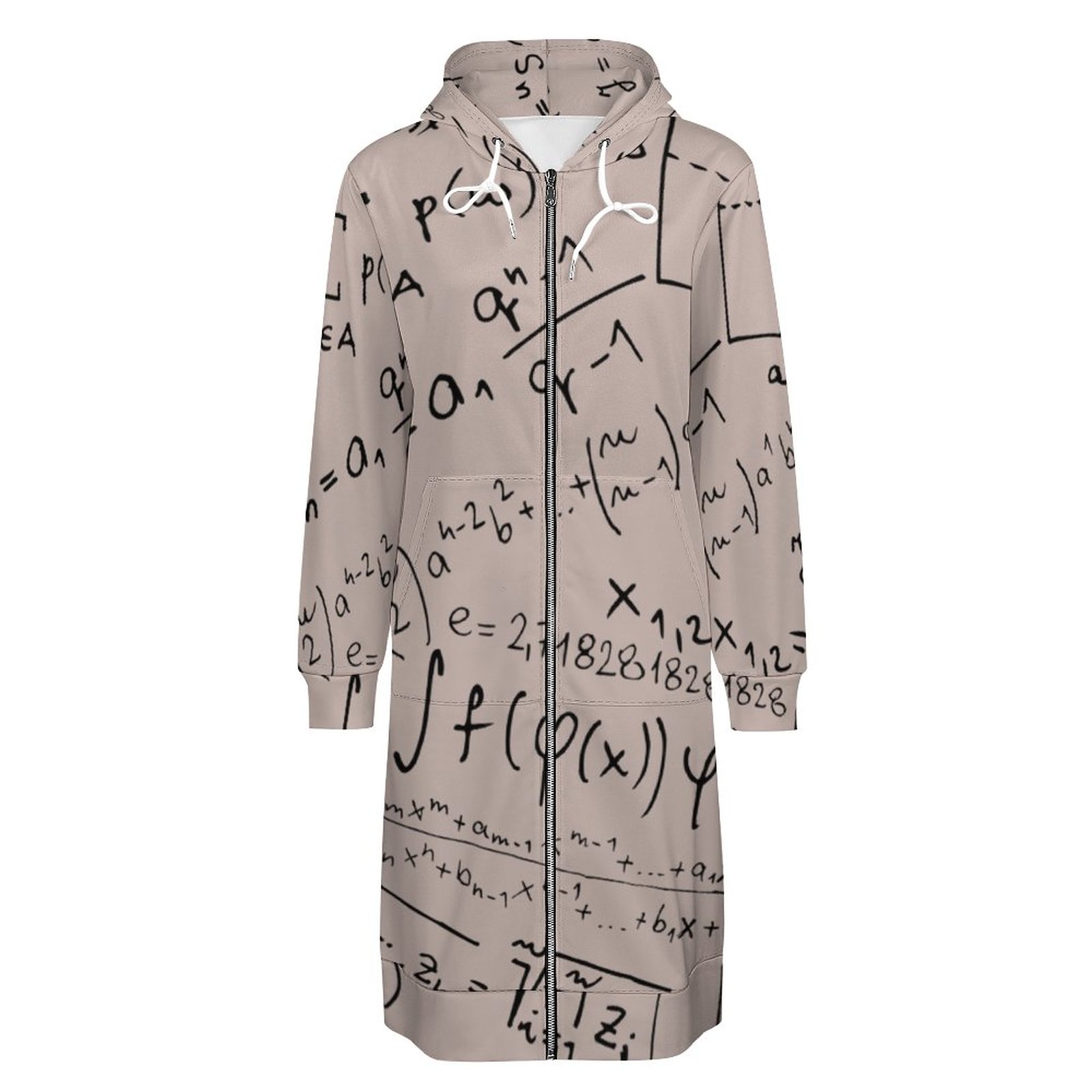 Math Geek Mathematics Problem Solving Zip Up Long Hoodie Jacket Women Tunic Sweatshirt Plus Size Open Front Cardigan Outfits