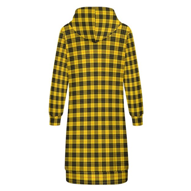 Macleod Scottish Clan Tartan Plaid Zip Up Long Hoodie Jacket Women Tunic Sweatshirt Plus Size Open Front Cardigan Outfits