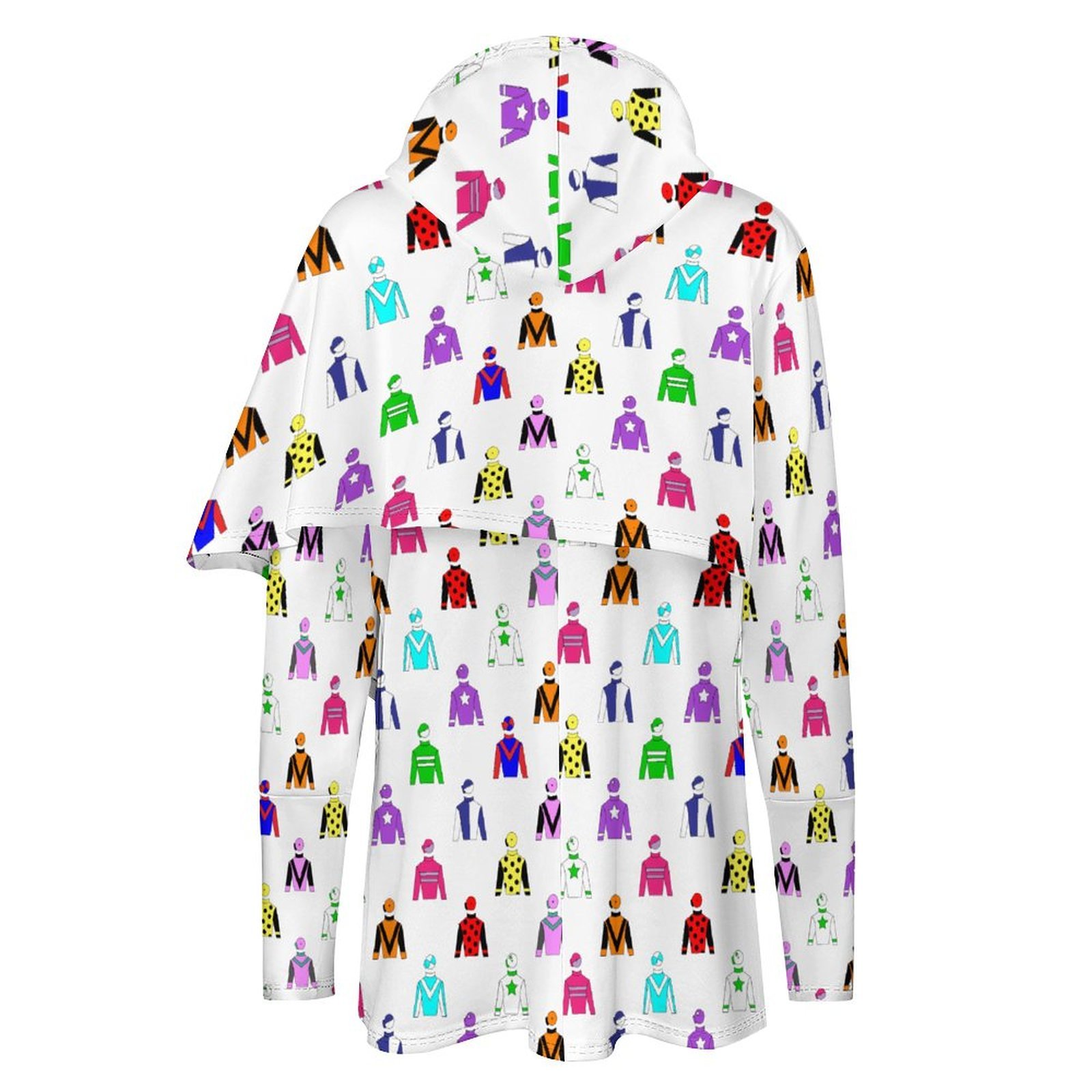 Jockey Silks Horse Rider Women Long Sleeve Pullover Irregular Hem Hoodies Casual Tunic Asymmetric Hooded Sweatshirt