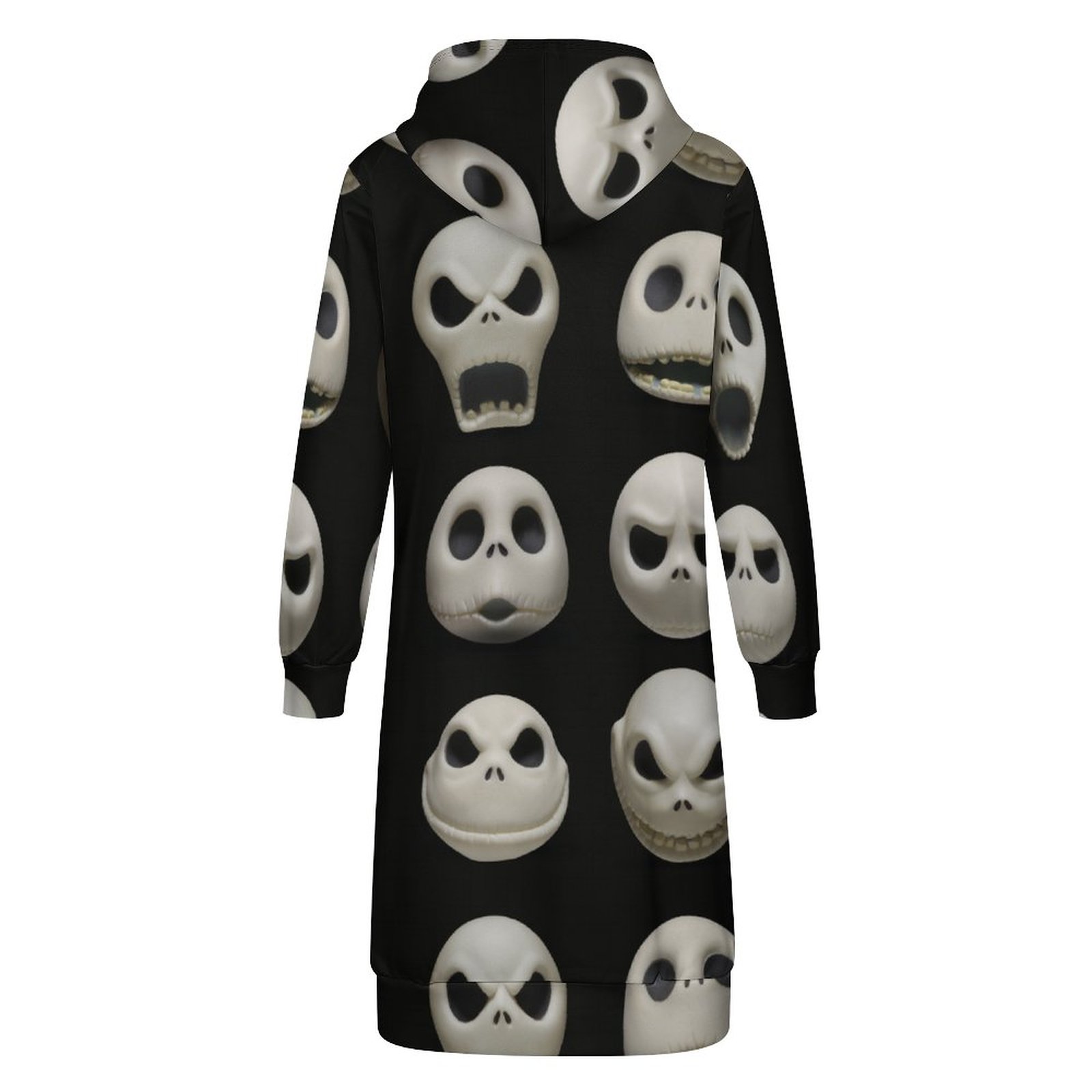 Many Faces Of Jack Skellington Zip Up Long Hoodie Jacket Coat Women Tunic Sweatshirt Plus Size Open Front Cardigan Outfits
