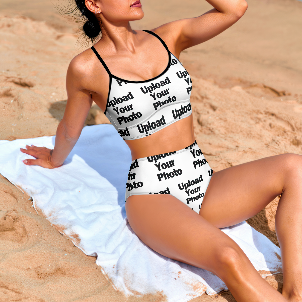 Personalized by Yourself Unisex Pajamas Pants Custom UPLOAD YOUR Photo Summer Bikini Swimwear Gift for Women