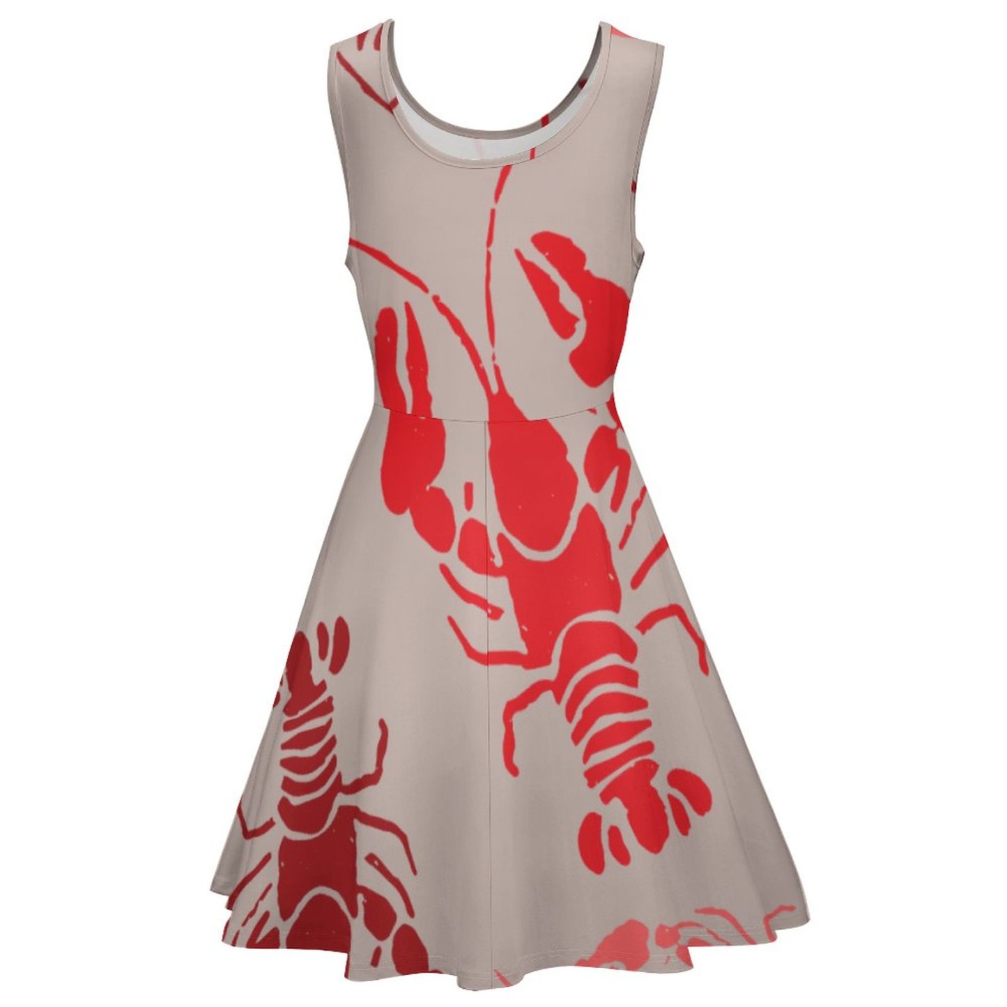 Custom Photo Lobster Bake Crawfish Beach Sleeveless Tunic Dress Personalized Women Plus Size Flowy Tank Sundresses