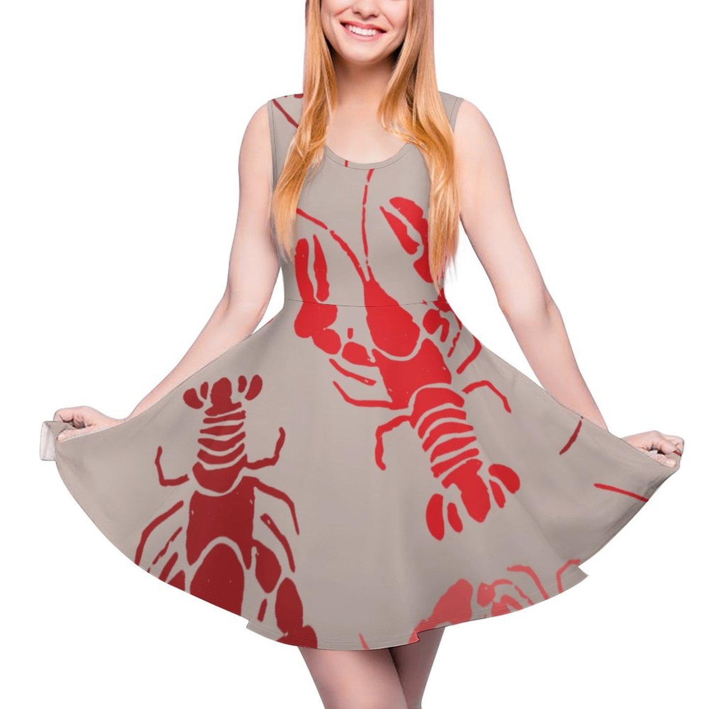 Custom Photo Lobster Crawfish Tank Tunic Dress Personalized Sundresses