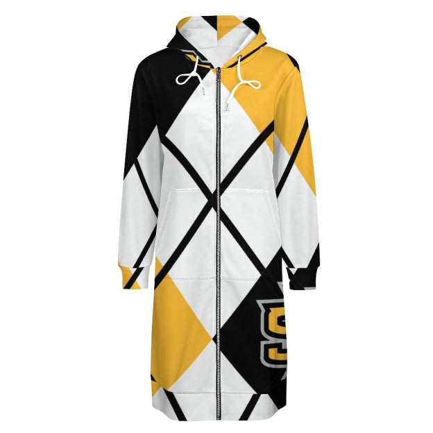 Kennesaw State University Argyle Zip Up Long Hoodie Jacket Women Tunic Sweatshirt Plus Size Open Front Cardigan Outfits