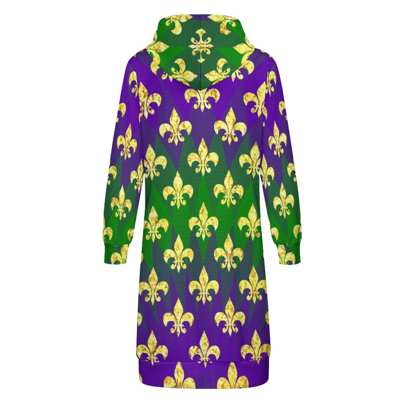 Funny Mardi Gras Pattern Zip Up Long Hoodie Jacket Coat Women Tunic Sweatshirt Loose Plus Size Open Front Cardigan Outfits