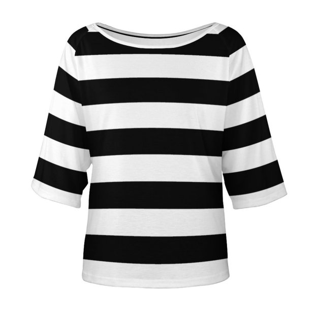 Funny Vintage Jail Stripes 3/4 Bell Sleeve T-Shirt Elbow Length Basic Tunics Tops for Women-Charlylifestyle