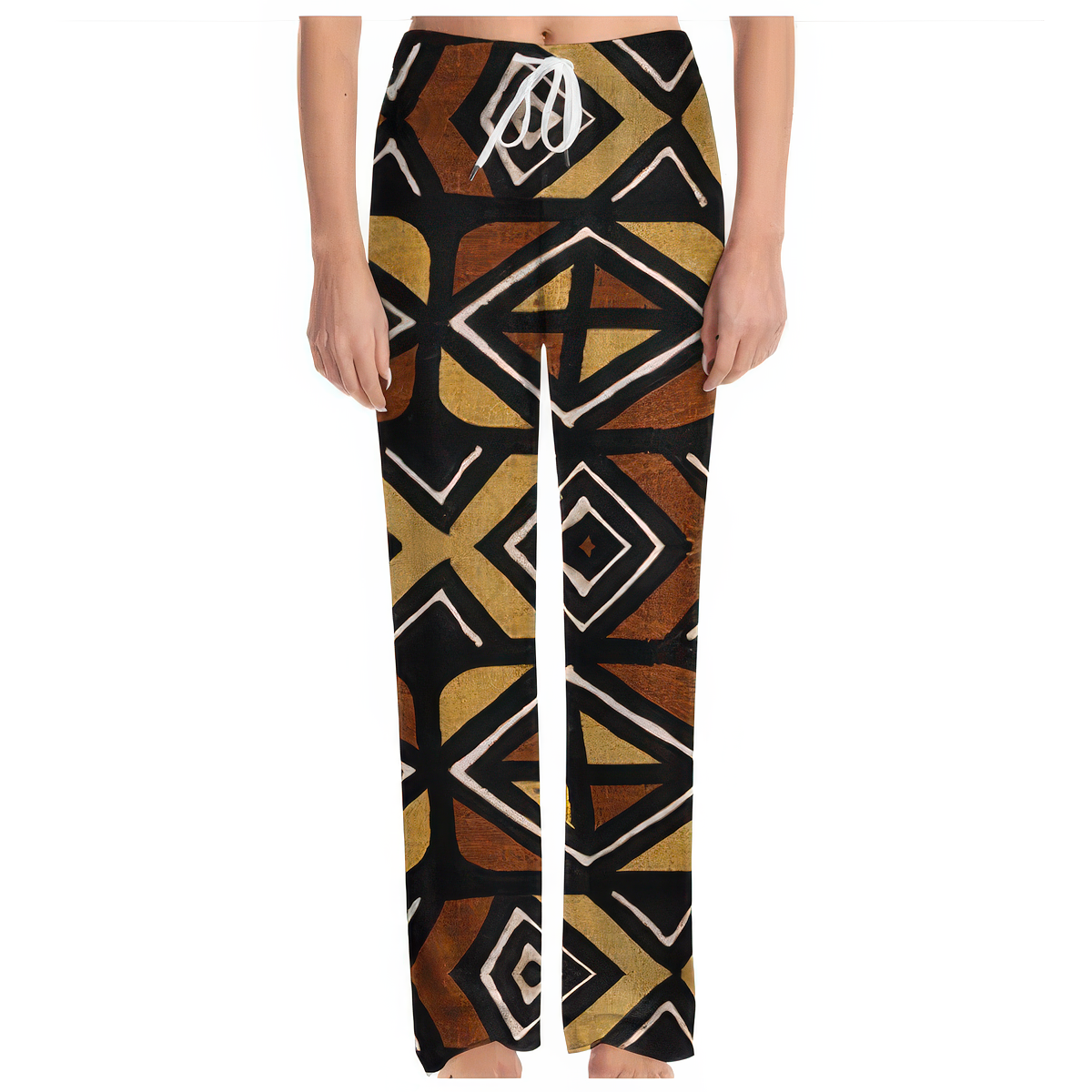 Personalized Kenyan Mud Cloth Unisex Pajamas Pants Custom Photo Kids Elastic Waist Pants