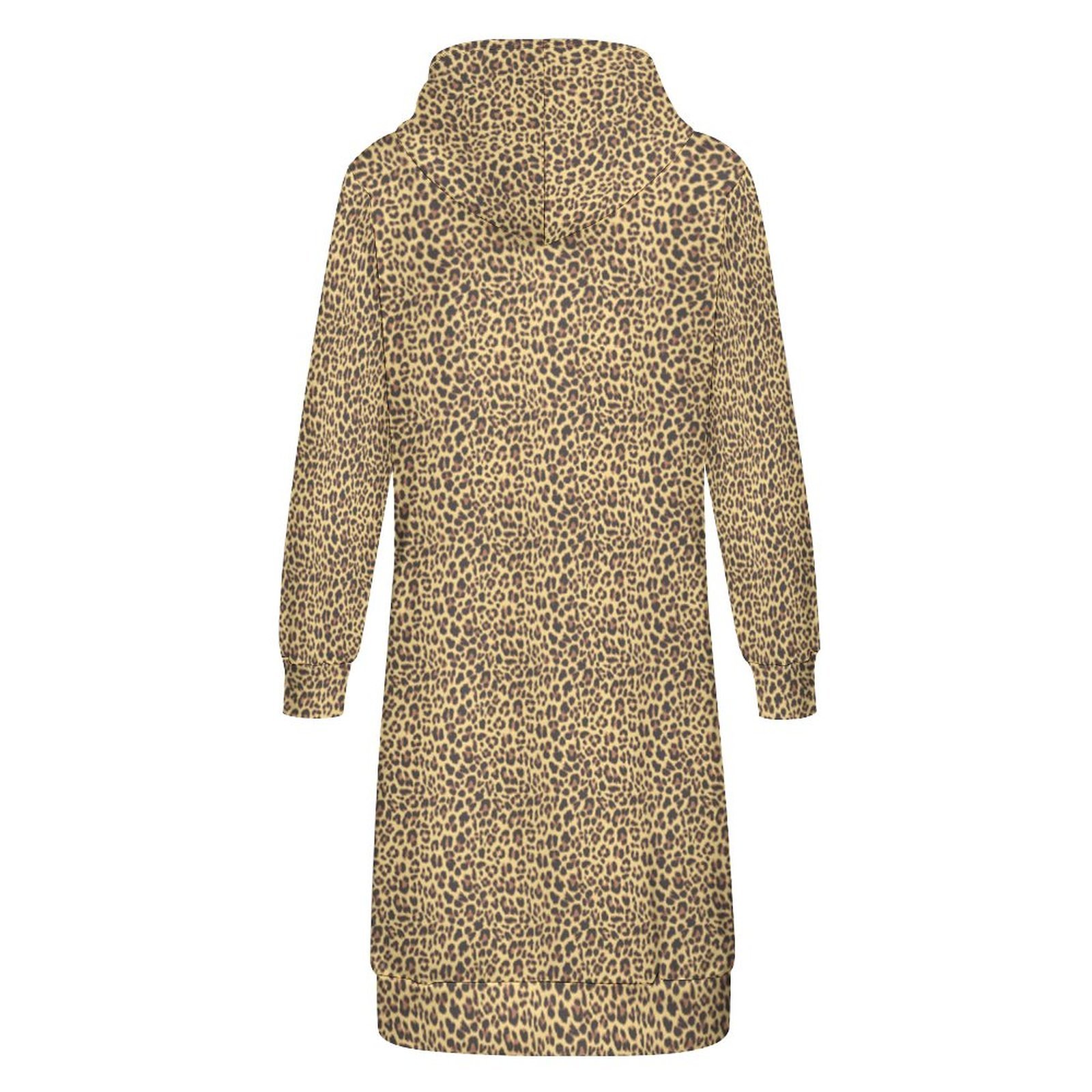 Leopard Print Animal Skin Zip Up Long Hoodie Jacket Coat Women Tunic Sweatshirt Loose Plus Size Open Front Cardigan Outfits