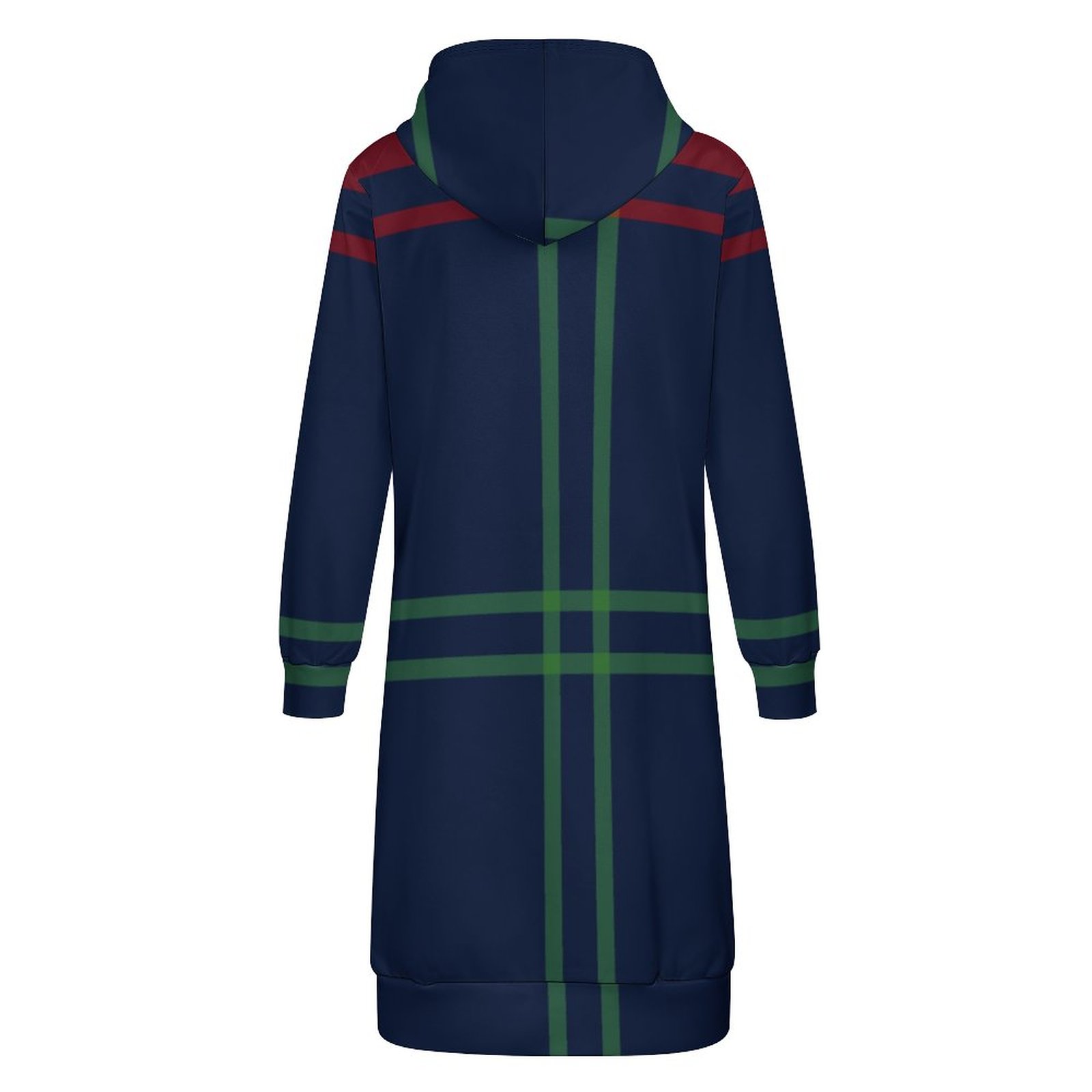 Lynch Clan Tartan Navy Blue Plaid Zip Up Long Hoodie Jacket Women Tunic Sweatshirt Plus Size Open Front Cardigan Outfits