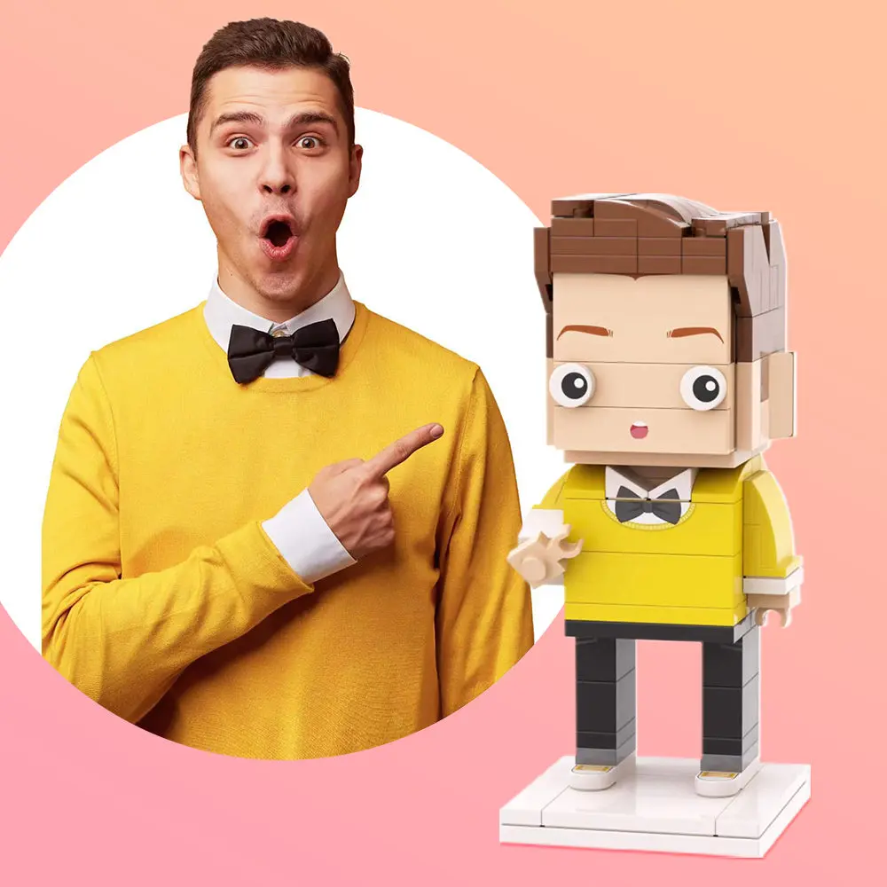 Full Body Customizable 1 Person Custom Brick Figures Small Particle Block Toy Brick Me Figures Funny Boy