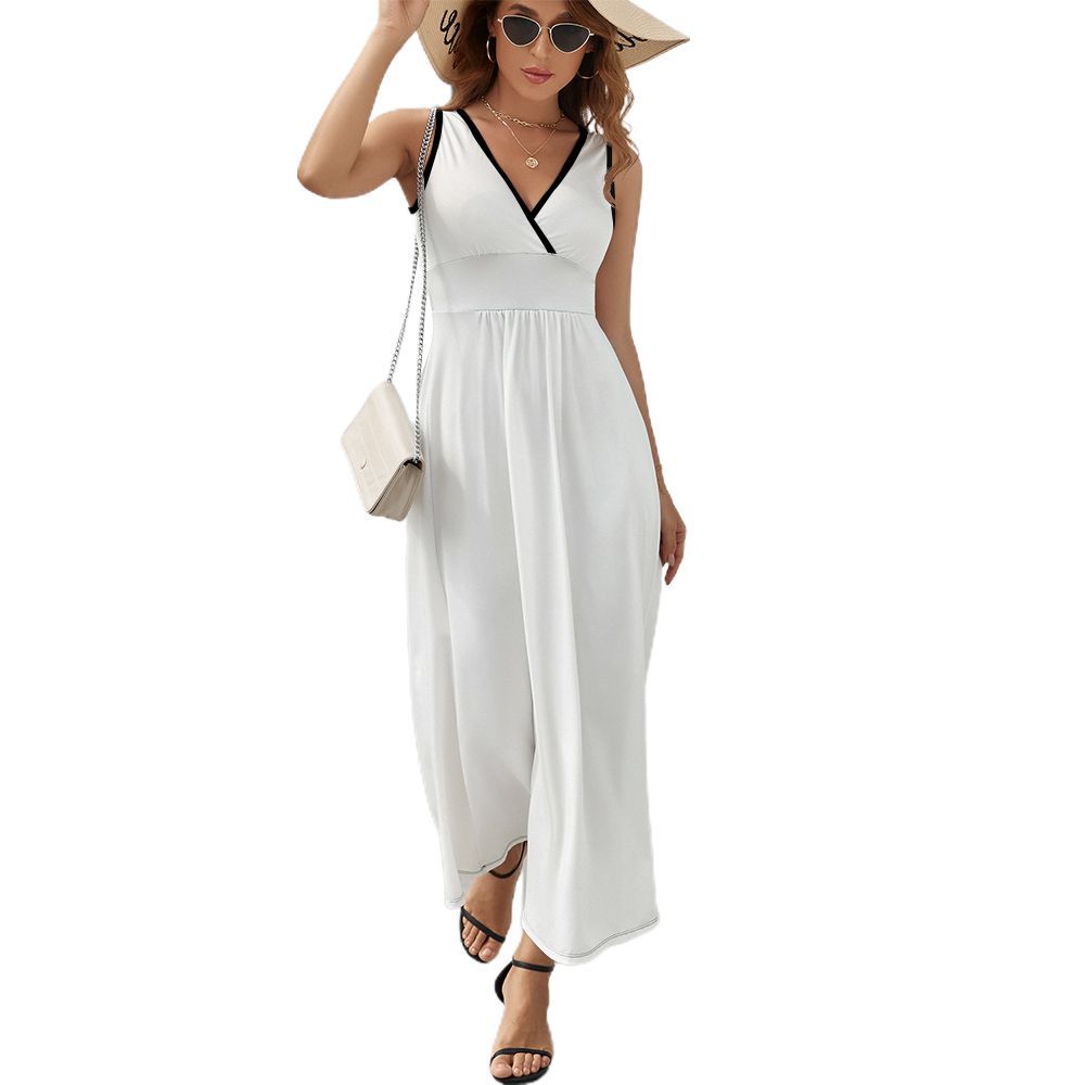 Personalized by Yourself V-neck Maxi Dress Custom UPLOAD YOUR Photo Sleeveless Long Dresses Gift for Women