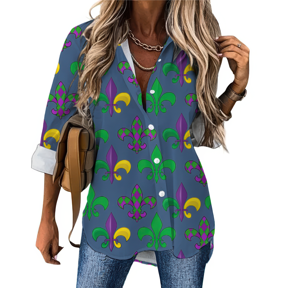Personalized Mardi Gras Fleur De Lis Rompers Shirts Dress - Custom Photo Hawaiian Clothing