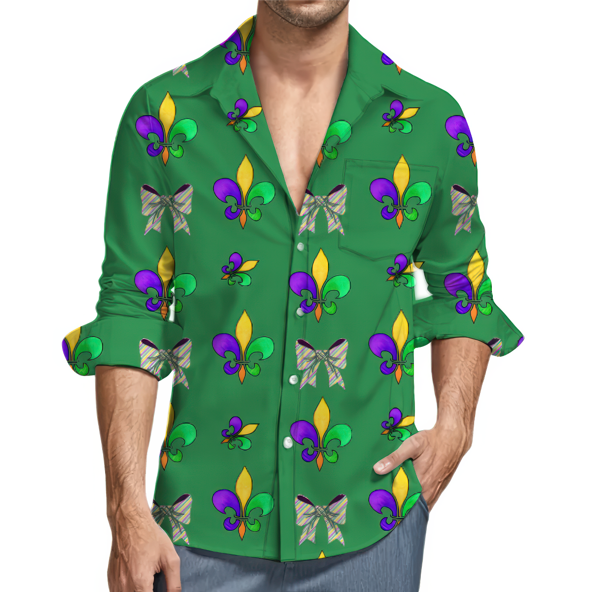 Personalized Mardi Gras Fleur De Lis Rompers Shirts Dress - Custom Photo Hawaiian Clothing