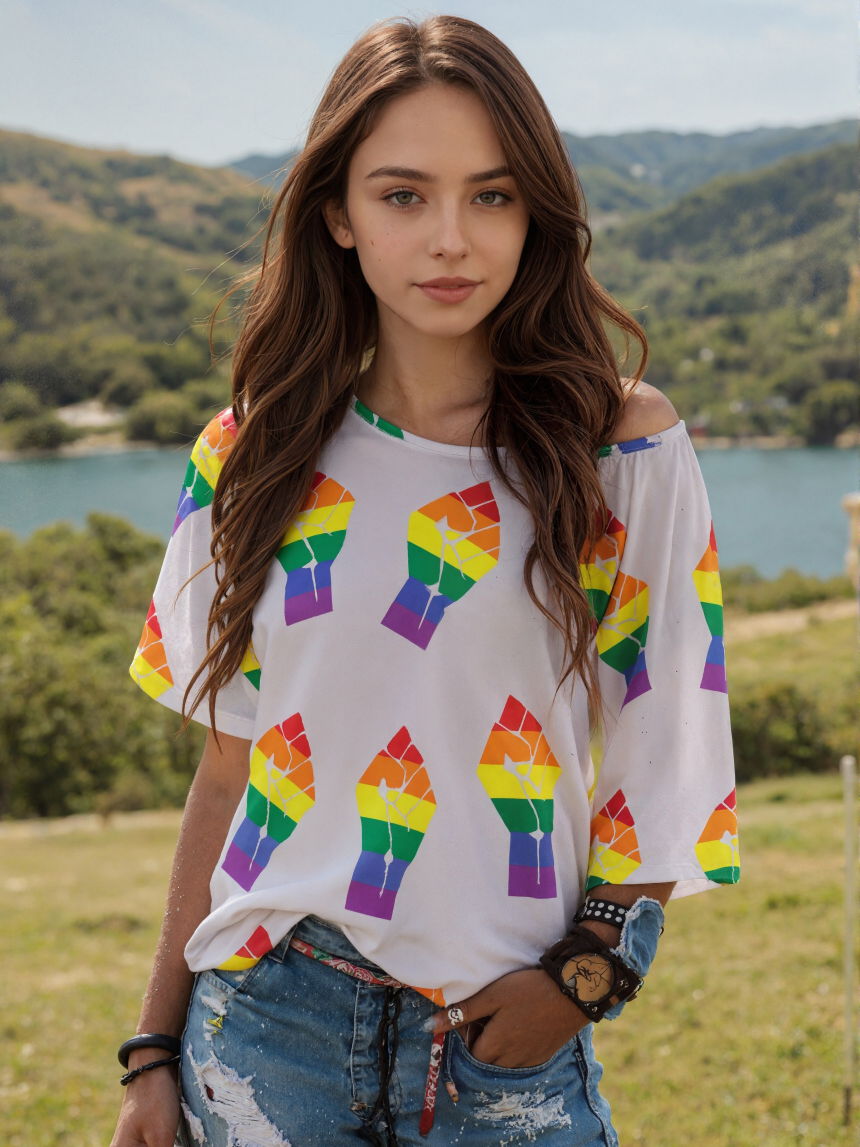 Summer Lgbt Gay Pride Colors Resist O Neck Batwing Half Sleeve Shirts Women Loose Blouse Print Tops