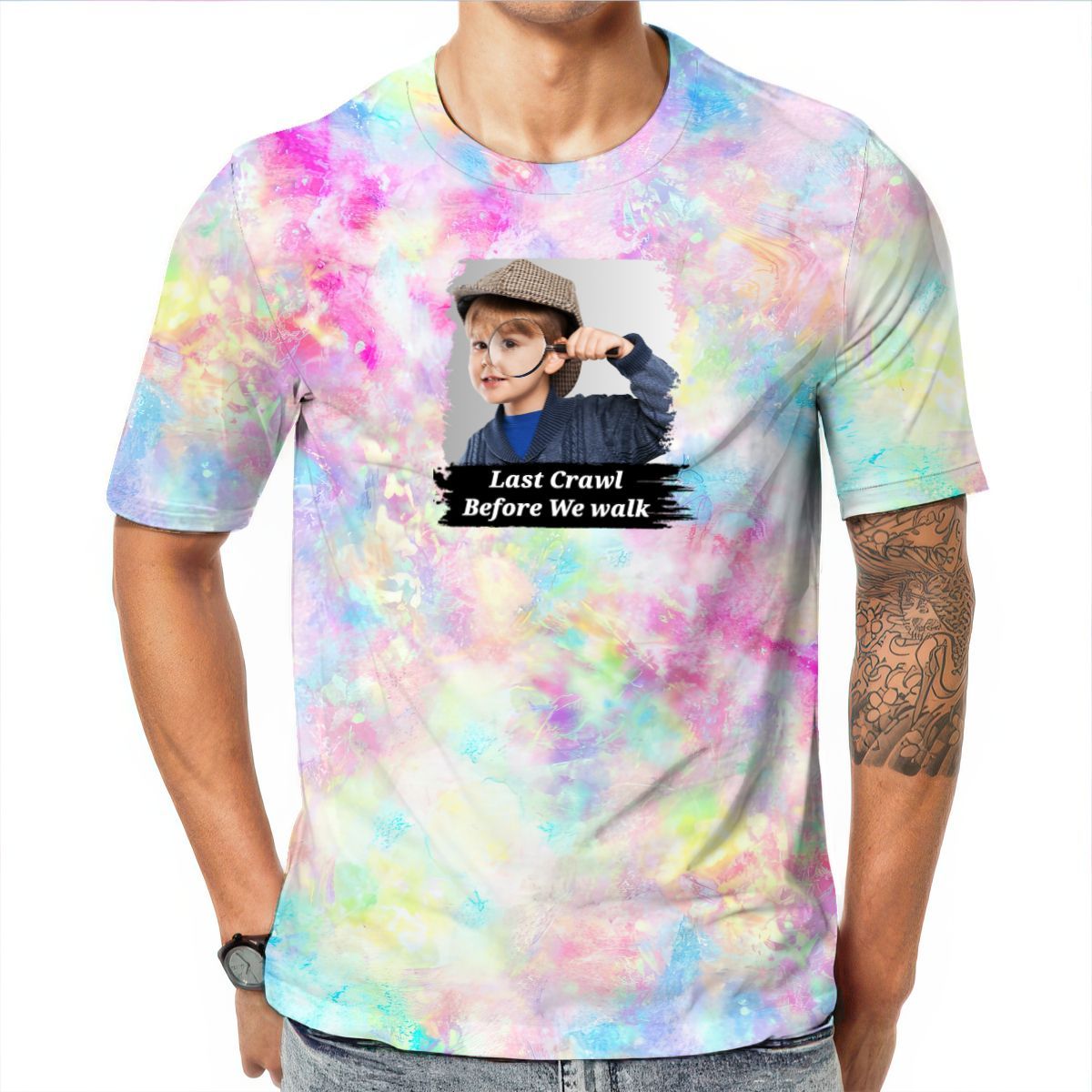Custom Senior Baby T-Shirt Last Crawl Before We Graduate Graduation 2025 Sorority Grad Personalized All Over Print Tee