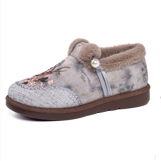 Women’s Warm Floral Winter Ankle Boots – Cozy, Lightweight & Non-Slip Everyday Shoes