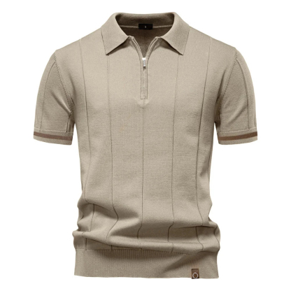 Men's 2025 Summer New Woolen Casual Polo T-Shirt
