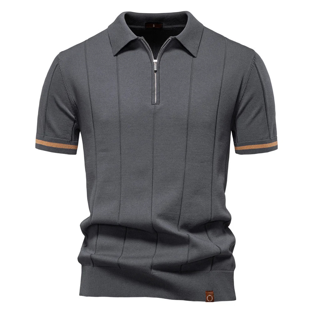 Men's 2025 Summer New Woolen Casual Polo T-Shirt