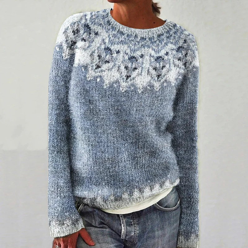 Vintage Fel Island Jacquard Button Comfy Sweater