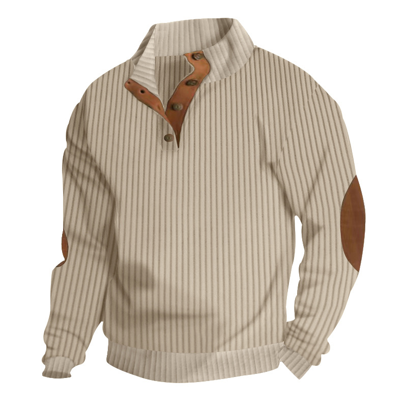 🎁2024 Winter Pre-sale 90% OFF- Sinarey Men's Outdoor Casual Stand Cashmere Button Long Sleeve Sweater