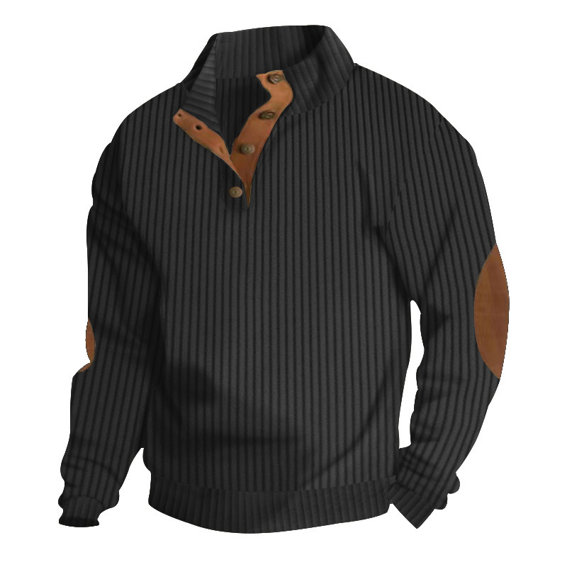 🎁2024 Winter Pre-sale 90% OFF- Sinarey Men's Outdoor Casual Stand Cashmere Button Long Sleeve Sweater