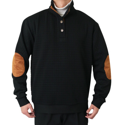 🎁2024 Winter Pre-sale 90% OFF- Sinarey Men's Outdoor Casual Stand Cashmere Button Long Sleeve Sweater
