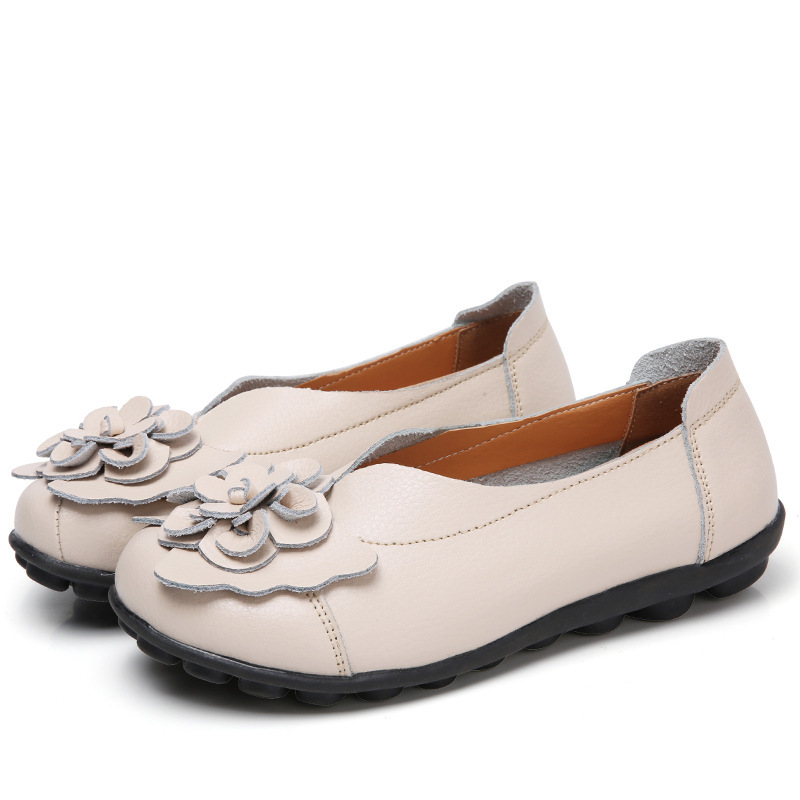 Women's Comfortable Leather Flat Shoes – Soft Sole & Everyday Support