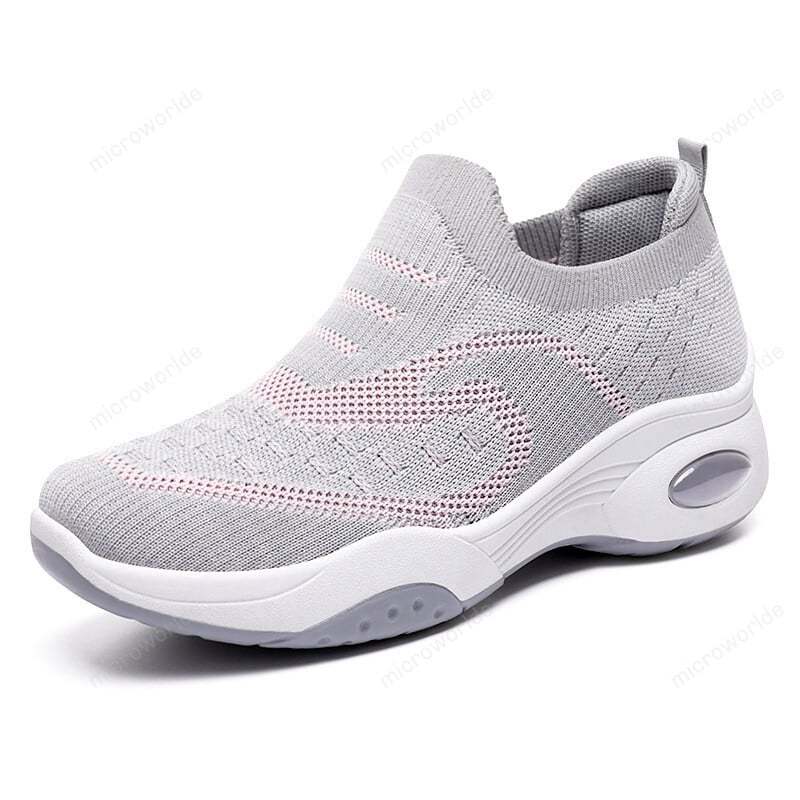 Autumn new style Women's Woven Breathable Casual Wedge Sneakers