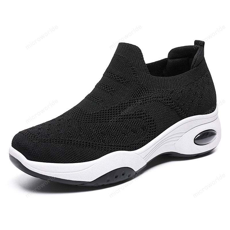 Autumn new style Women's Woven Breathable Casual Wedge Sneakers