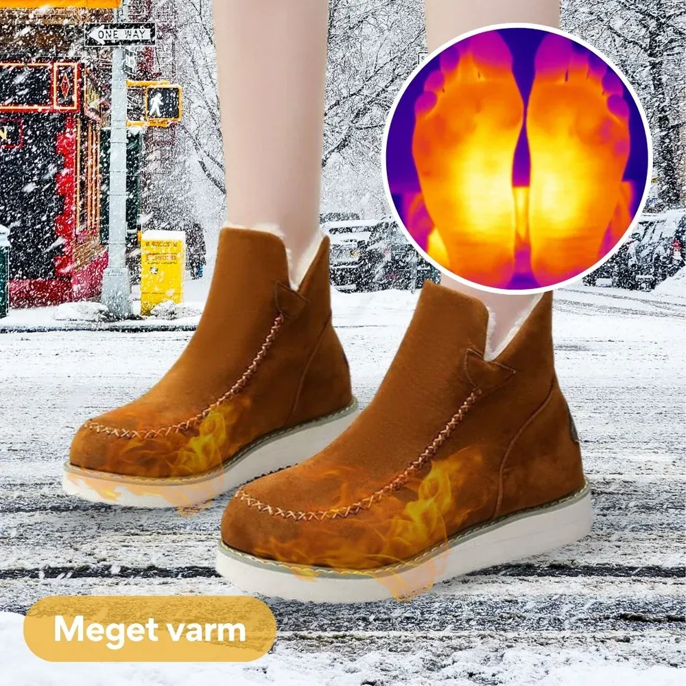 Women's Classic Non-Slip Ankle Snow Boots,Women's Cashmere Waterproof Non-Slip Ankle Snow Boot,Winter Outdoor Warm Fur Lined Slip-on Flat Boots.