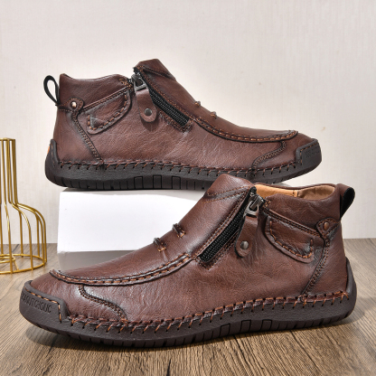 ⏰ Limited-Time 70% OFF – Men’s Handmade Leather Driving Boots | Wide Toe, Arch Support, Waterproof, Pressure Relief, Non-Slip Comfort for Everyday & Travel