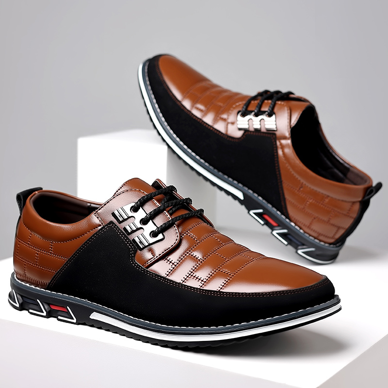 🎉Last Day 70% Off🔥Men's Plaid Derby Shoes, Wear-resistant Non-Slip Dress Shoes