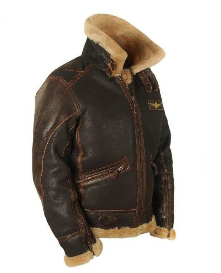 Fur One Lapel Standing Lapel Casual Warm Flight Jacket