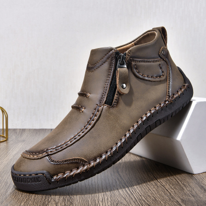 ⏰ Limited-Time 70% OFF – Men’s Handmade Leather Driving Boots | Wide Toe, Arch Support, Waterproof, Pressure Relief, Non-Slip Comfort for Everyday & Travel