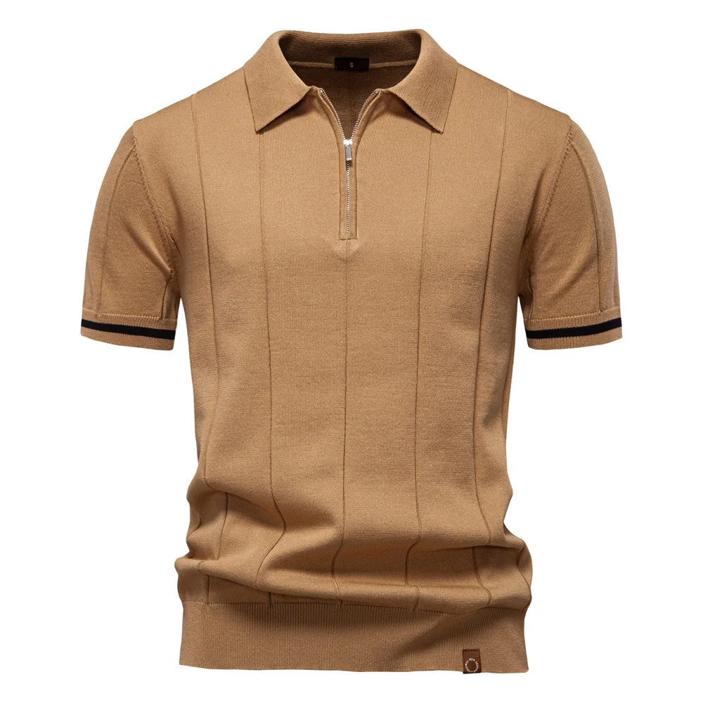 Men's 2025 Summer New Woolen Casual Polo T-Shirt