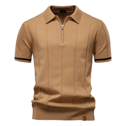Men's 2025 Summer New Woolen Casual Polo T-Shirt
