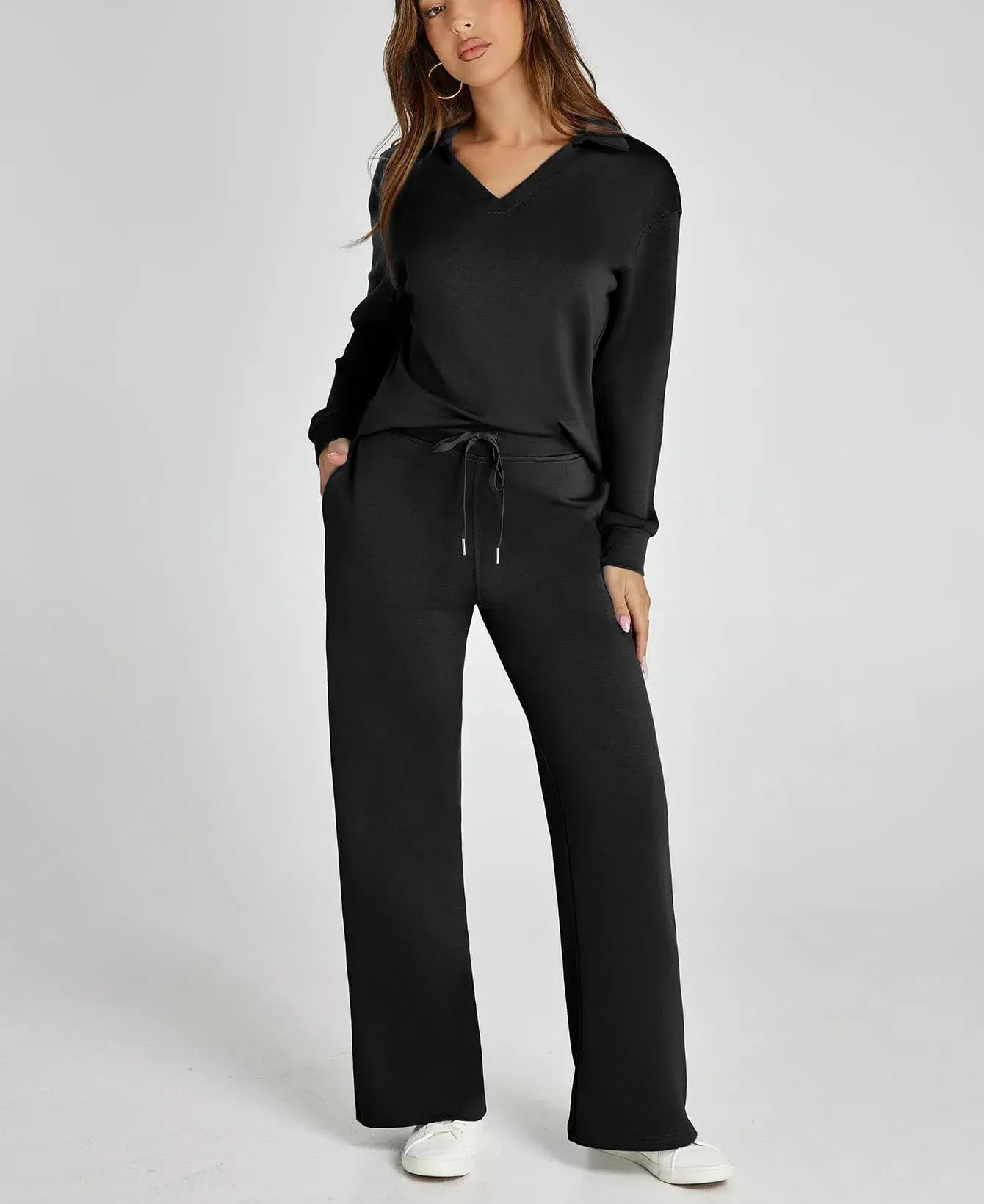 Women's 2 Piece Sets Outfits Casual Long Sleeve Sweatsuits Sets (🔥Same as in the video)