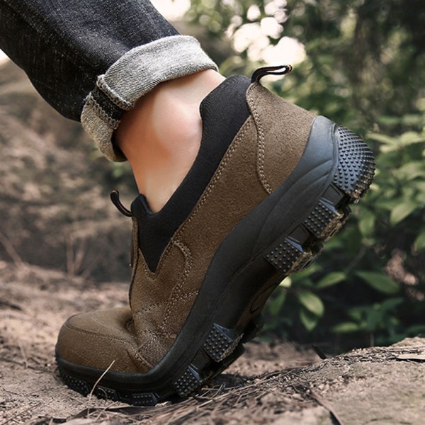 🔥Bestseller - Men Outdoor Waterproof Leather Suede Shoes Casual Walking Hiking Shoes