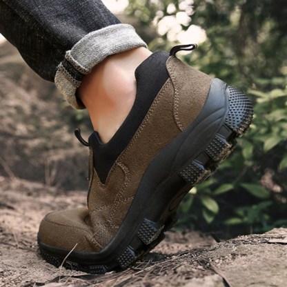 🔥Bestseller - Men Outdoor Waterproof Leather Suede Shoes Casual Walking Hiking Shoes