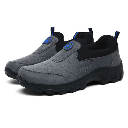 🔥Bestseller - Men Outdoor Waterproof Leather Suede Shoes Casual Walking Hiking Shoes