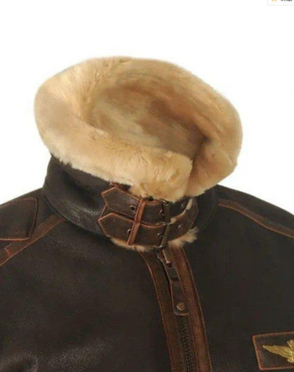 Fur One Lapel Standing Lapel Casual Warm Flight Jacket