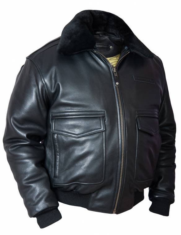 (NEW ARRIVALS) A-2 FLIGHT LEATHER JACKET WITH LINER BLACK