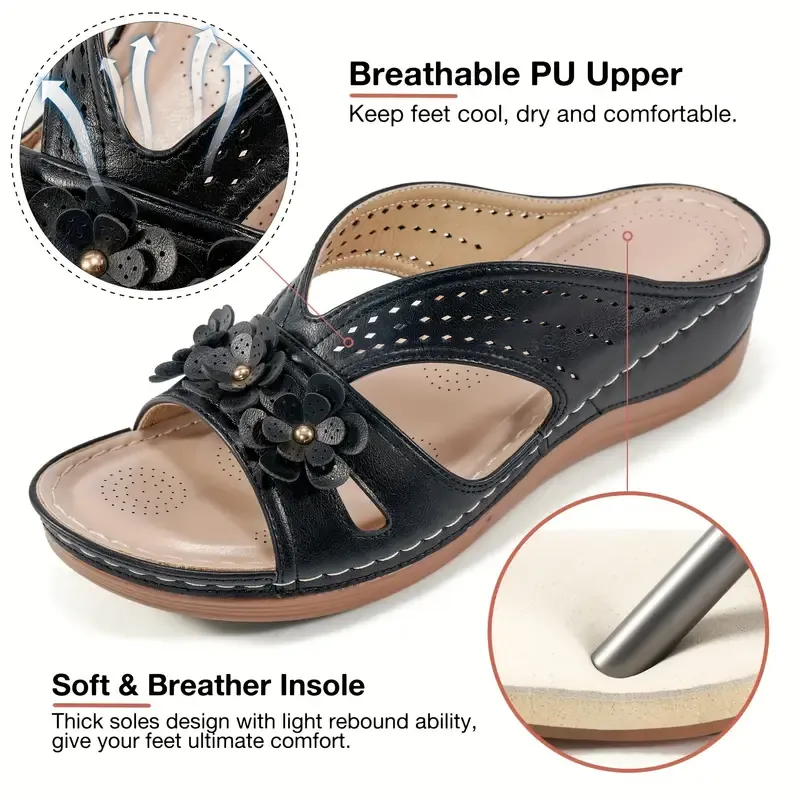 🔥Last Day Promotion 70% OFF - Women's Flowers Decor Arch Support Sandals