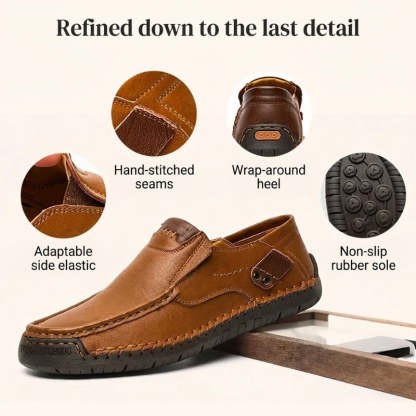 🔥 50% OFF ⏰ Classic Men’s Leather Shoes – Breathable Calfskin, Slip-On Comfort & Timeless Style! 👞✨