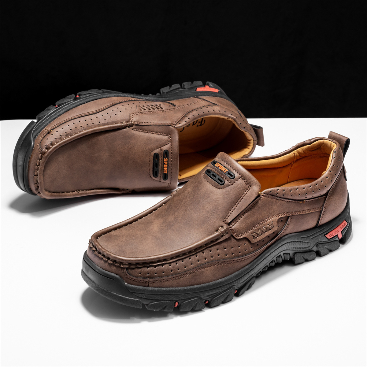 (🔥New Year Clearance sale - 50% OFF) Men's Non-slip Walking Leather Lightweight Breathable Casual Loafers