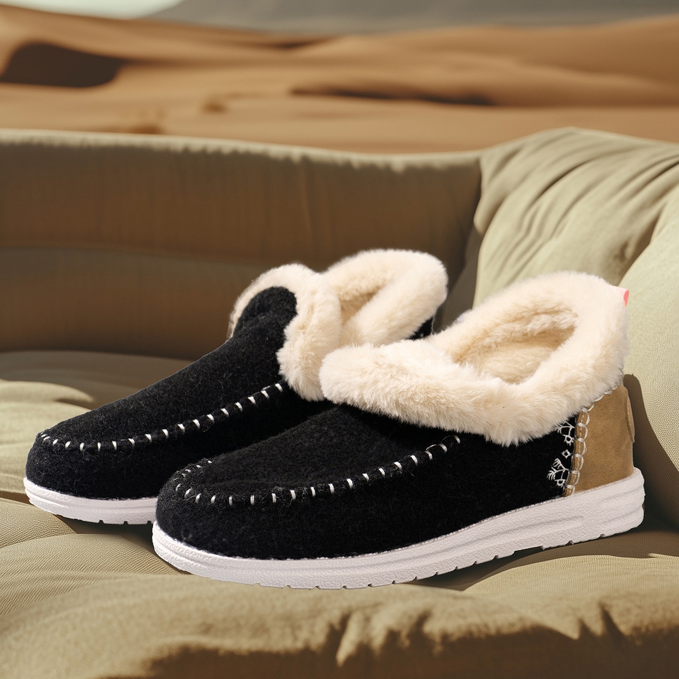 OrthoComfy Denny Wool Faux Shearling Boots